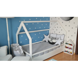 Colchón Standard + cama infantil en forma de casa, 160x80cm, con barreras Colchón Standard + cama infantil en forma de casa, 160x80cm, con barreras